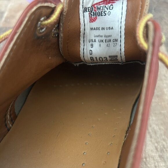 Red Wing 8103 Oro Russet Moc Toe Leather Work Boots Mens 9 D - Picture 5 of 12
